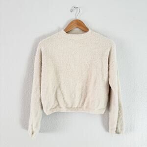 Princess Polly Fuzzy Cream Sweater womens xs/s neutral classic fall
